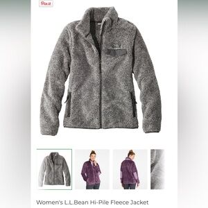 2/$30 ❤️‍🔥 L.L. Bean Women’s Hi-Pile Fleece Jacket Frost Gray Heather/Alloy Gray